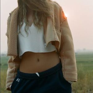 Urban Outfitters Sherpa-Lined Crop Jacket